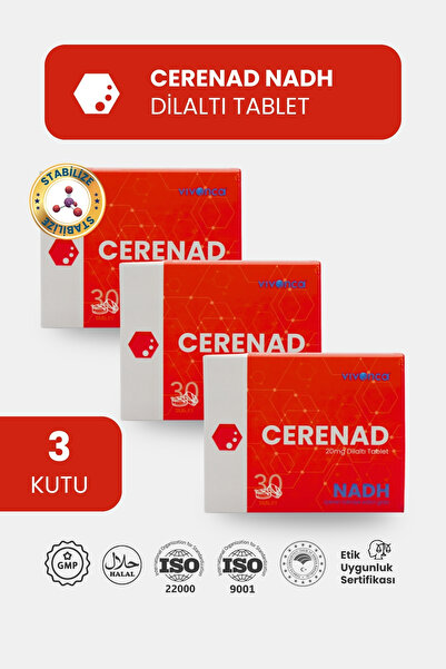 Cerenad Nadh 3'lü Nadh Içeren Dil Altı Tablet Takviye Edici Gıda