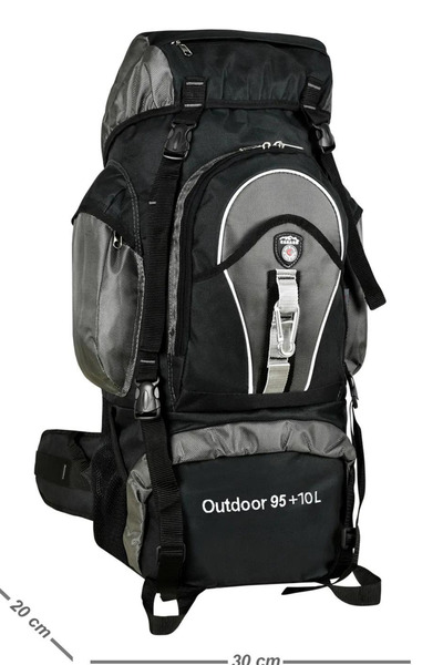 Bliss Professional Gray 95+10 Liter Water Resistant Mountaineer & Camping Bag with Back Support