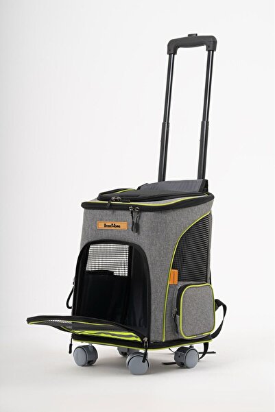 BRAVE PAWS 4 Tekerlekli Kedi Ve Köpek Taşıma Çantası Frenli Tekerlekli