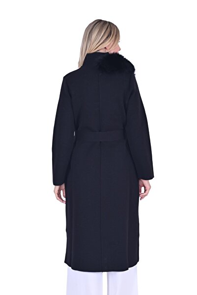 Invee Steel Knitted Fur Detailed Knitwear Cap Black