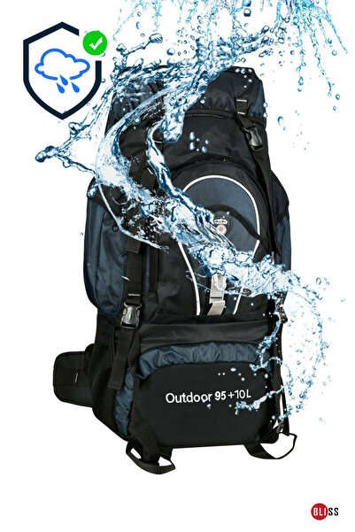 Bliss Професійна гірська водонепроникна сумка для кемпінгу темно-синього кольору об'ємом 9510 літрів з підтримкою для спини