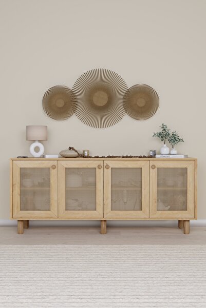 midoser Bohem Serisi Natura Pvc Hasır Desen Ceviz - Meşe Konsol