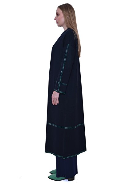 Invee Invee 7083 Long Cardigan with Wool Blend - Navy