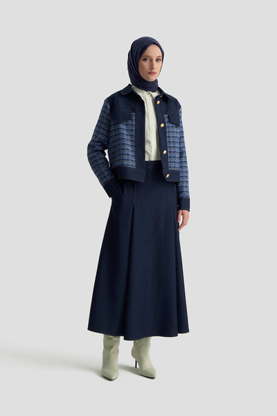 Armine Denim Skirted Tweed Suit Autumn-Winter