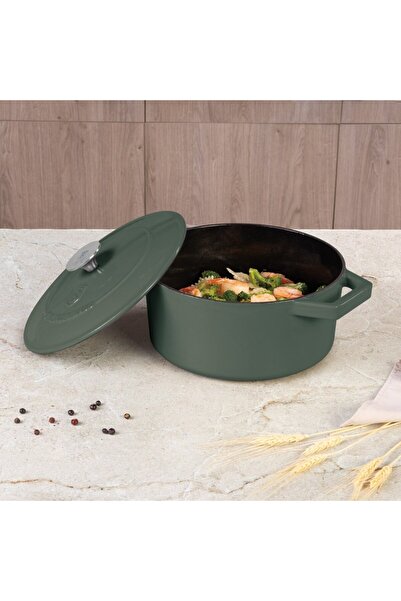 Berlinger Haus Cast iron pot with lid 4.35L, 24 cm Green Matte Berlinger Haus BH 6544, enameled, green