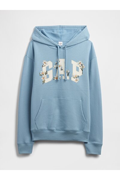 GAP Kadın Mavi Logo Heritage Sweatshirt