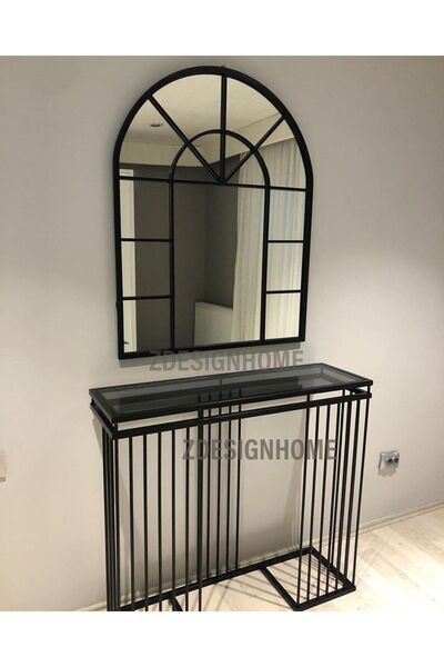 zdesignhome 80x100 cm Ayna + 90x30x100 cm Metal Dresuar Takımı – Montajsız ve Şık