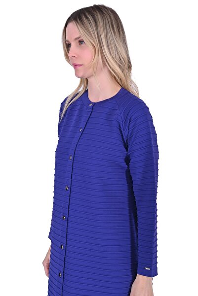 Invee Ladder Knit Long Knitwear Cardigan Purplevert