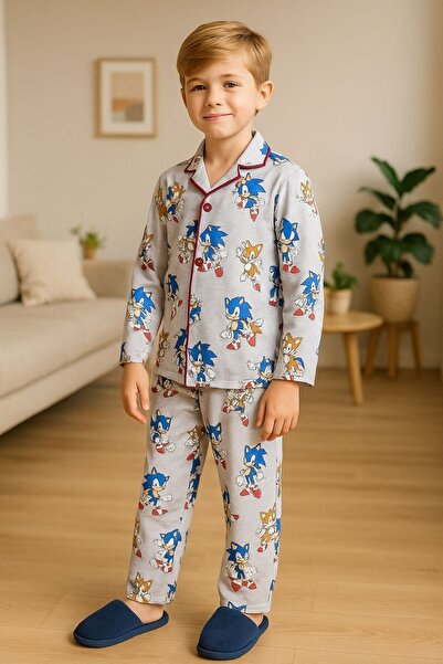 MAXI DRY Sonic Patterned Children's Pajamas Set 3-14 Years