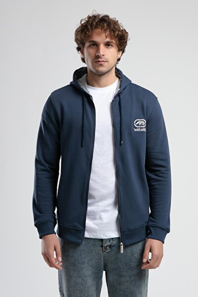 Eckō Unltd. Maiden Navy Blue Hooded Embroidered Standard Fit Men's Sweatshirt