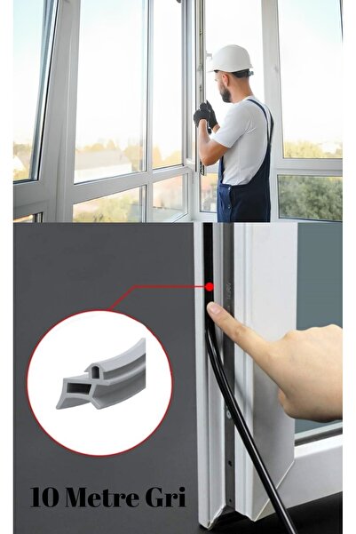 BABAWİCK Pen Kapı Pencere Contası Kasa Kanat Fitili 10 Metre Gri Standart Pim...