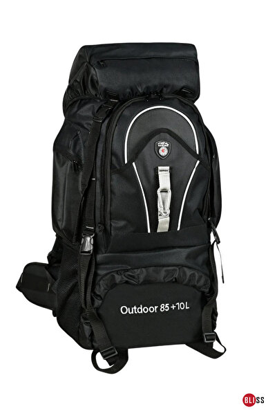Bliss Professional Black 85+10 Liter Water Resistant Mountaineer & Camping Bag with Back Support