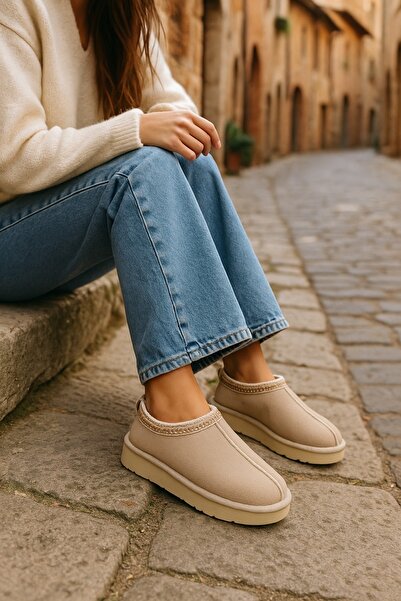 NİLNEHİR ULTRAMİNİ SABO KALIN TABANLI SÜET KÜRKLÜ KADIN BOT