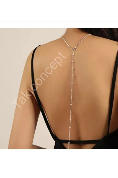 TakıConcept Vücut Zinciri, Taşlı Choker, Sırt Kolyesi