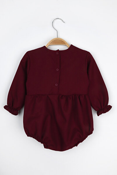 Le Mabelle Aida Baby Girl Jumpsuit - Claret Red Lace Detailed