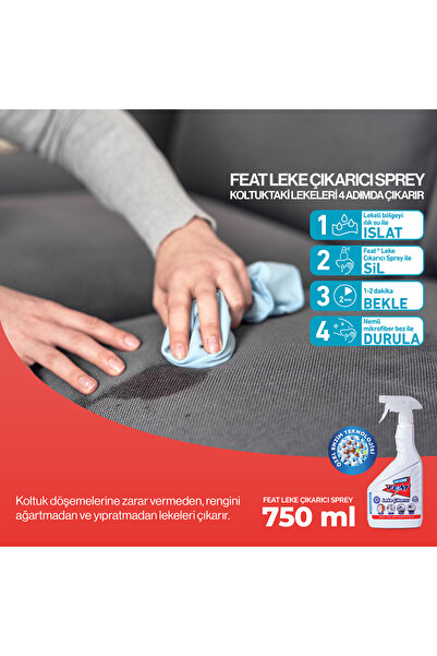 Feat Leke Çıkarıcı Mendil 8’li + Feat Leke Çıkarıcı Sprey 50 ml + Feat Leke Çıkarıcı Sprey 750 ml