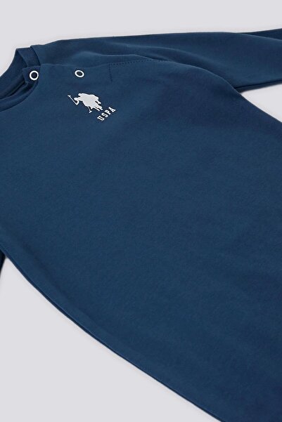 U.S. Polo Assn. U.S. Polo Assn Koyu İndigo Çıtçıt Detay Bebek Tulum