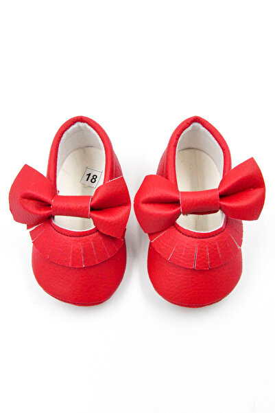 Le Mabelle Red Bow Tassel Baby Shoes