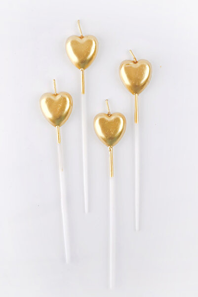 Le Mabelle Gold 4-Piece Heart Candle
