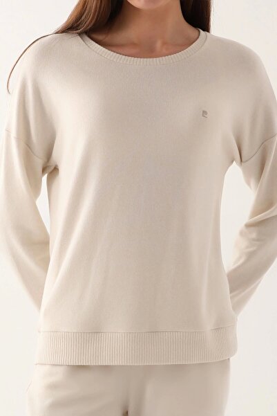 Pierre Cardin Small Coat Of Arms Krem Kadın Uzun Kol Pijama Takım