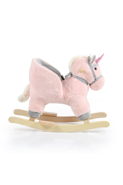 Moni Plush rocking chair for children with backrest and sounds, Cookie Unicorn, Pink