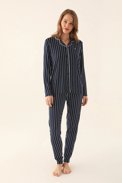 Pierre Cardin Pijamale cămașă de damă bleumarin