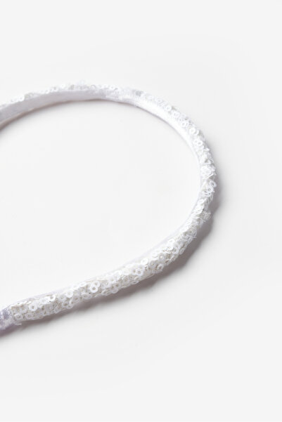 Le Mabelle White Sequin Girl's Crown