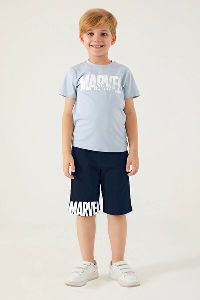 SPIDERMAN Marvel Comics Captain America Sky Blue Boys' Bermuda Suit