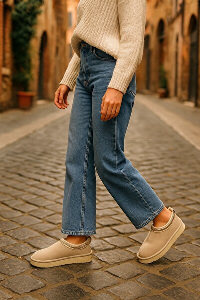 NİLNEHİR ULTRAMİNİ SABO KALIN TABANLI SÜET KÜRKLÜ KADIN BOT