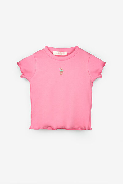 Le Mabelle Pink Ice Cream Embroidered Camisole Shorts Girl's Double Set - Alina