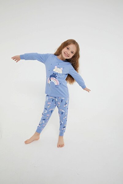 ROLY POLY Rolypoly Rainbow Indigo Girl's Long Sleeve Pajama Set