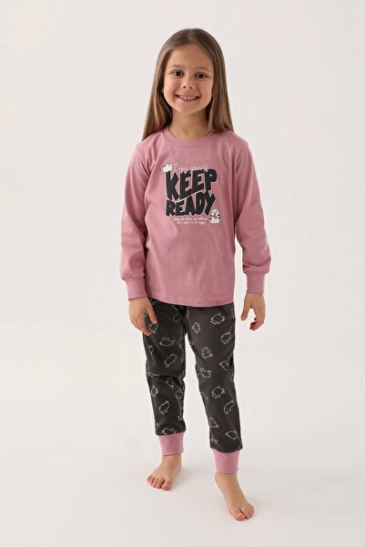 Rolypoly Kız Çocuk Mor Uzun Kol Pijama Takım