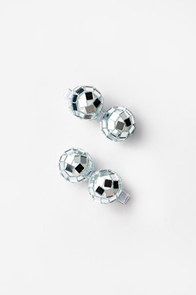 Le Mabelle Silver Disco Ball Figured Girl's 2-Piece Buckle Set