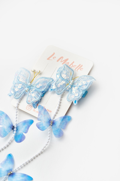Le Mabelle Cataramă pentru fetiță Blue Butterfly Pearl