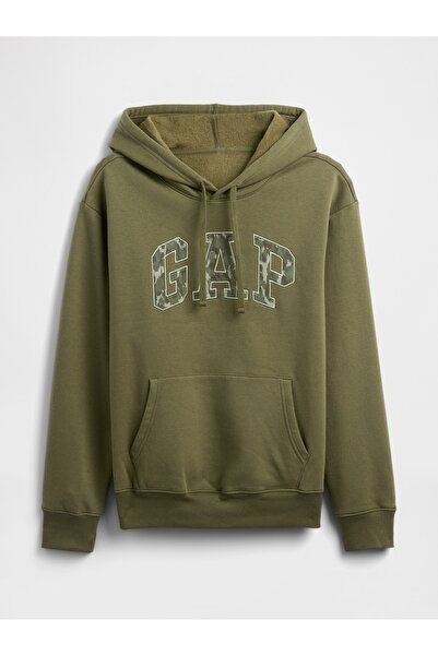 GAP Kadın Haki Logo Fleece Sweatshirt