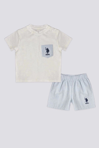 U.S. Polo Assn. Baby Boy 2-Piece Short Sleeve T-shirt Set - Cream