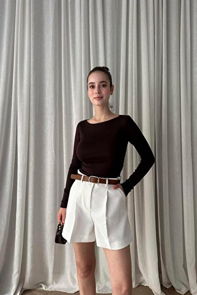 lizge giyim KAYIK YAKA UZUN KOLLU TOP