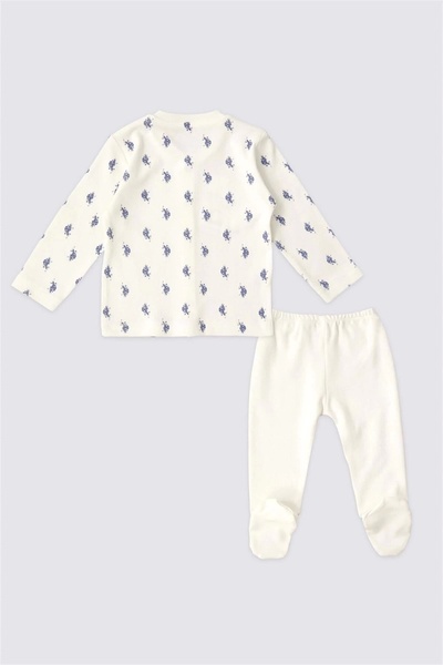 U.S. Polo Assn. US Polo AssnBaby Boy 3-Piece Set with Booties Cream USB1930