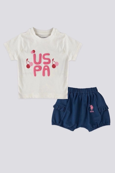 U.S. Polo Assn. مجموعة مرنة مرنة للفتيات الصغيرات