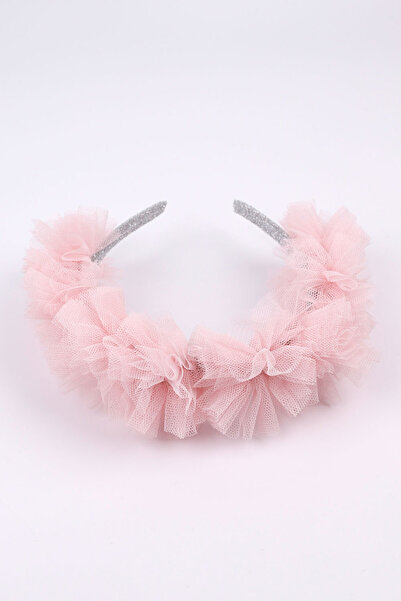 Le Mabelle Pink Tulle Detailed Glitter Girl's Crown