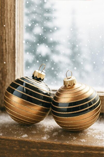 BeySüS Новогодишна коледна топка с лъскав зебра мотив - 8 см, комплект от 3 броя