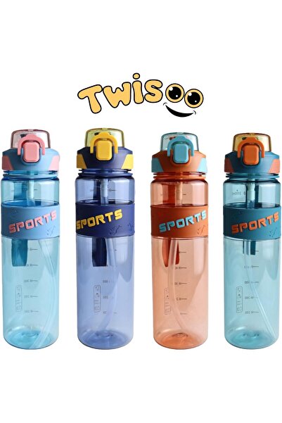 Twisoo Sports Water Bottle - 1000ml Leak Proof Gym Bottle, BPA Free, Food Grade Plastic and Silicone