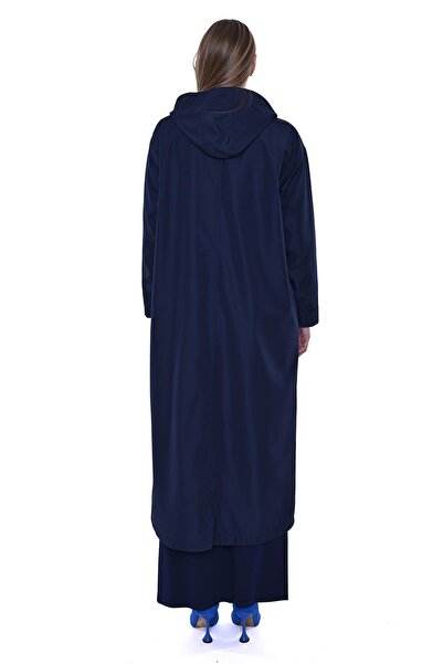 Invee Art Long Raincoat Dark Blue