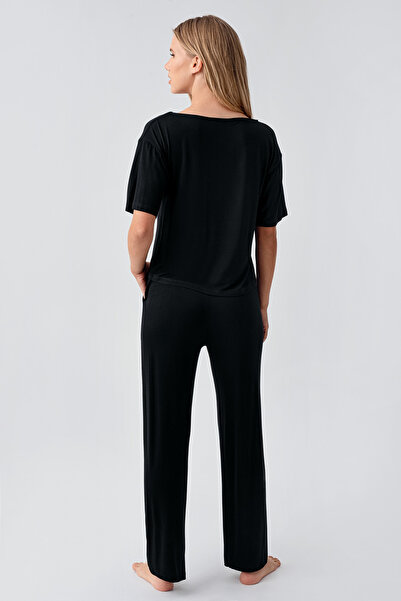 Artış Short Sleeve Flexible Viscose Pajama Suit