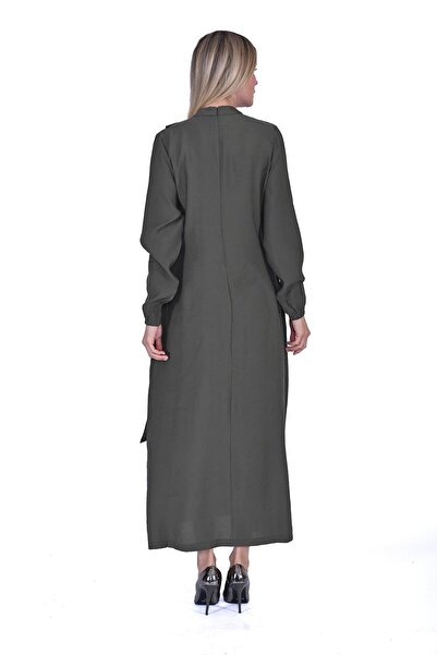 Invee Yan Bağcıklı Elbise YEŞİL