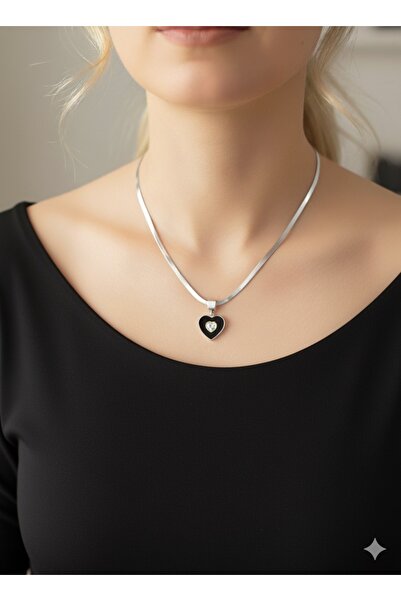 bettin tasarım 316L Stainless Women's Steel Necklace Italian Chain with Zirco...