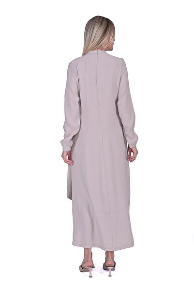 Invee Side Lace Dress Beige