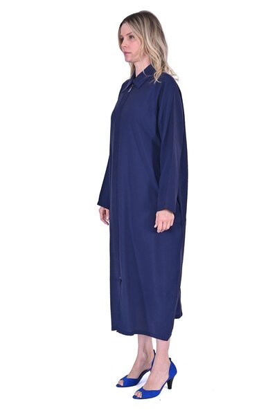 Invee Men's Collar Zipper Detailed Modal Cap Dark Blue