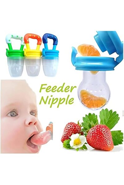 Twisoo Silicone Infant Fruit Feeder - BPA-Free Silicone 3 Size Mesh Nipple - Safe Fresh Vegetable &