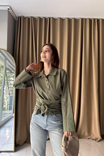 lizge giyim VEREV PATLI BAĞLAMA DETAYLI BLUZ